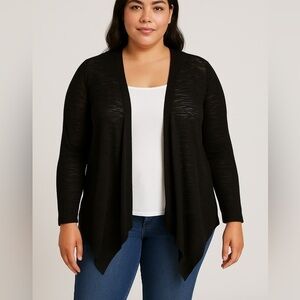 Torrid Black Open-Front Sweater, 00x